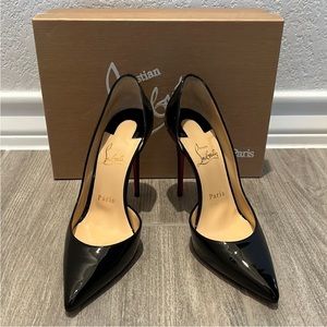 Christian Louboutin Iriza Pumps, 100mm, black patent calf leather, size 37